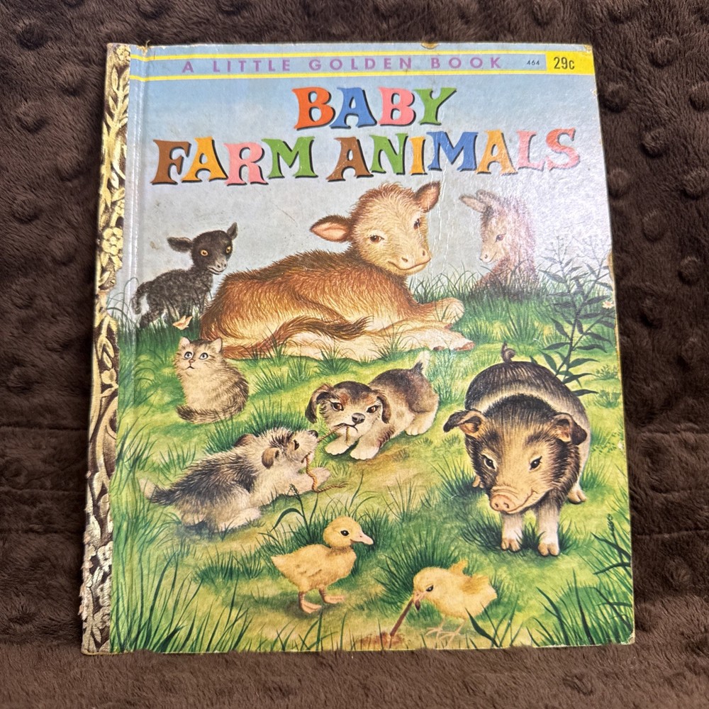 Vintage A LITTLE GOLDEN BOOK BABY FARM ANIMALS 1958