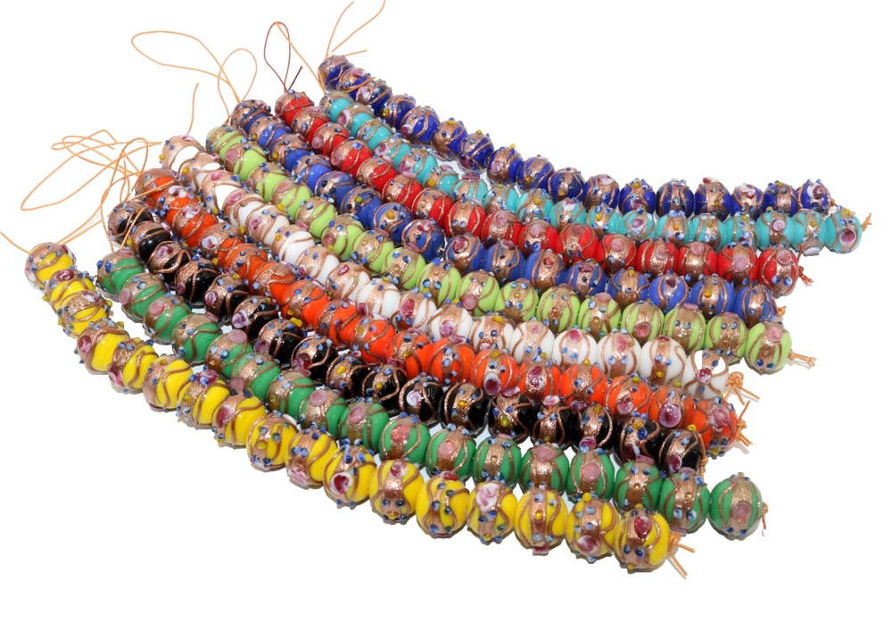 10mm Multi-Color Glass Beads for Wedding Cakes Bulk Lampwork Strands