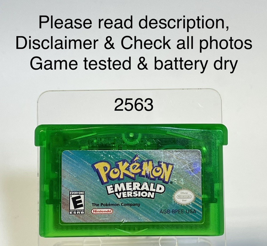 Pokemon Emerald Version Game For Game Boy Advance GBA. Tested. Dry Battery