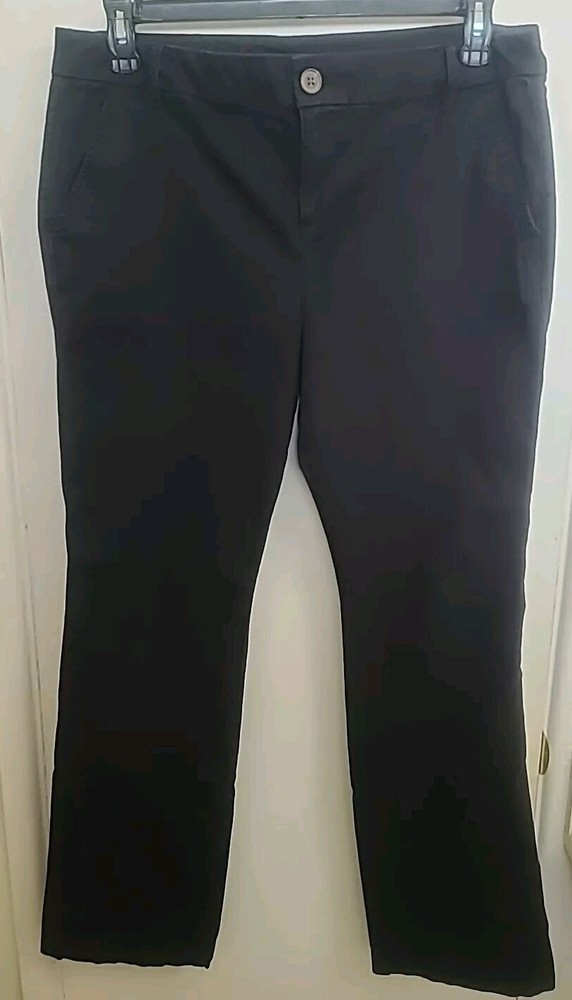 Old Navy Boot-Cut Pants Trousers Women's 14 Black Mid Rise 5-Pocket