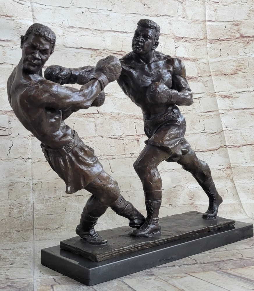 Bronze Collector Edition Signed Art Sculpture Boxing Home Office Decoration