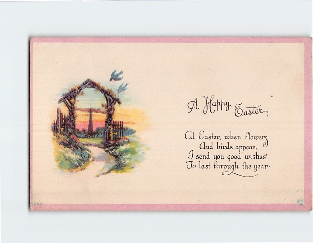 Postcard A Happy Easter Holiday Greeting Card with Art Print
