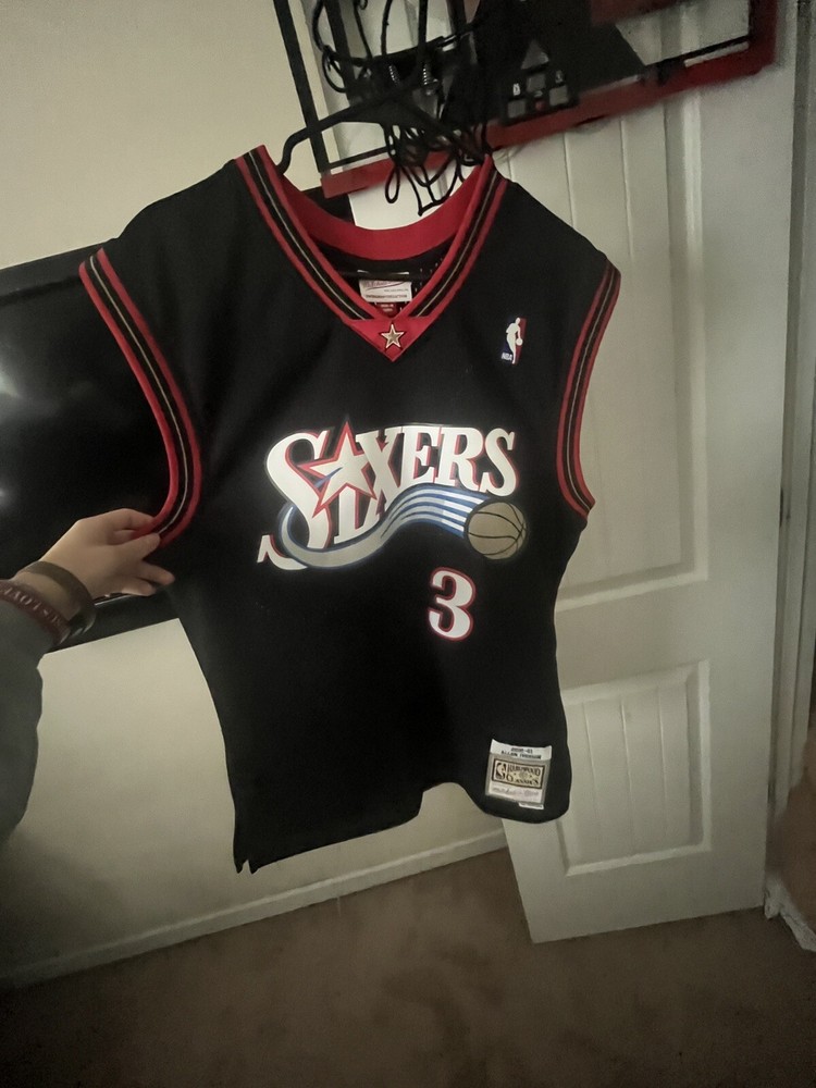 Allen Iverson 2000-2001 76ers Mens Mitchell & Ness Black Swingman Jersey NBA AI