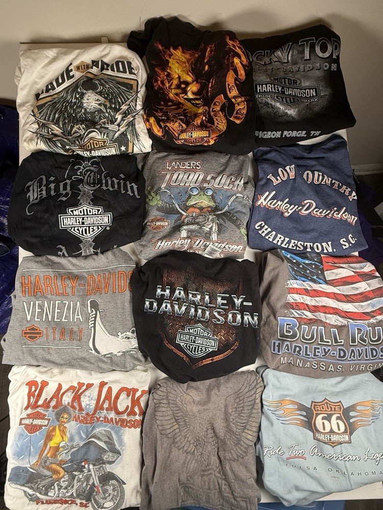 Men's Harley Davidson 19 piece  T shirt Lot Mixed Sizes Reseller Bundle