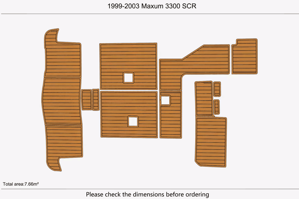 2001 Maxum 3300 SCR  Cockpit Swim Platform EVA Pads Foam Teak Faux Deck Flooring
