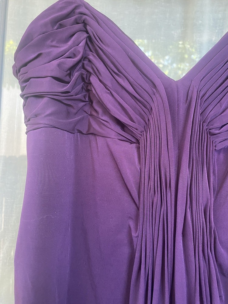 Laundry By Shelli Segal Purple Ruched Cocktail Mini Dress