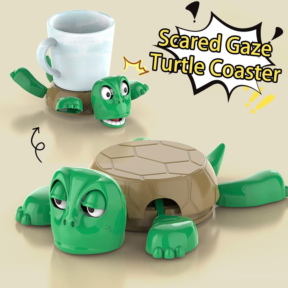 Turtle Coaster with SURPRISE ACTlON Gets Extra Cute as a Cup Holder