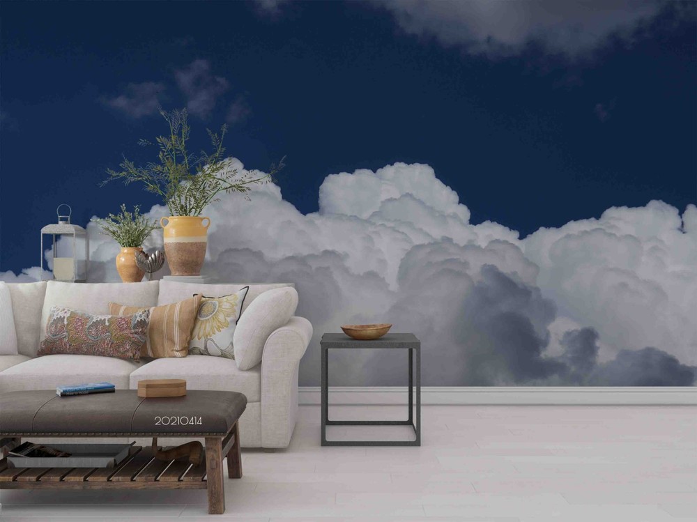 3D Blue Sky White Clouds Landscape Wall Murals Wallpaper Murals Wall Sticker 3
