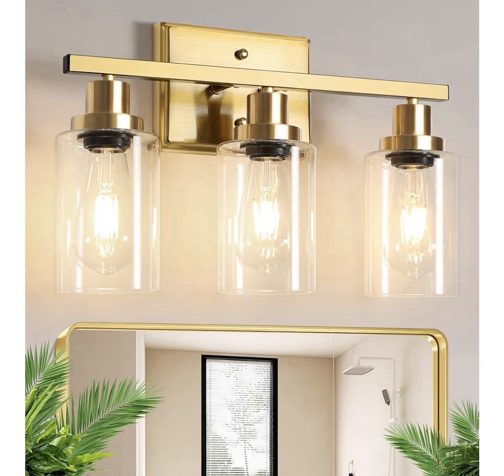 3-Light Bathroom Vanity Light Brushed Nickel | E26 | Modern Wall Fixture New