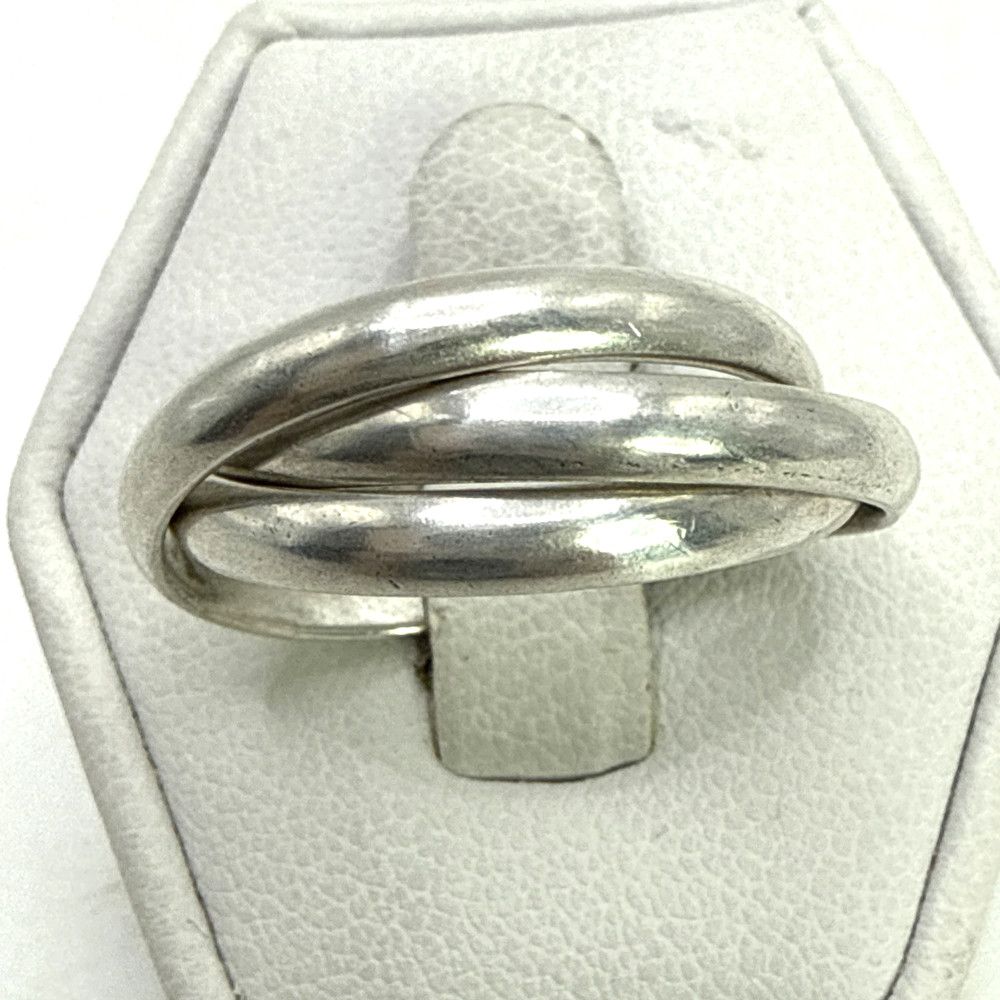 STUNNING .925 Vintage Sterling Silver Estate Puzzle Ring Size 6