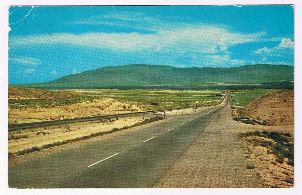Postcard Four Lane Highway Entering Albuquerque New Mexico