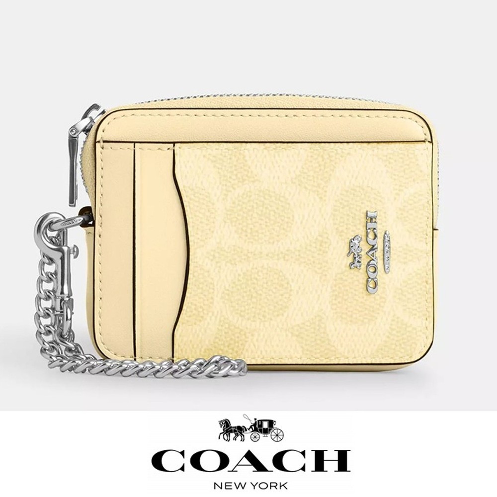 NWT ❤️ Coach Zip Card Case In Signature Canvas