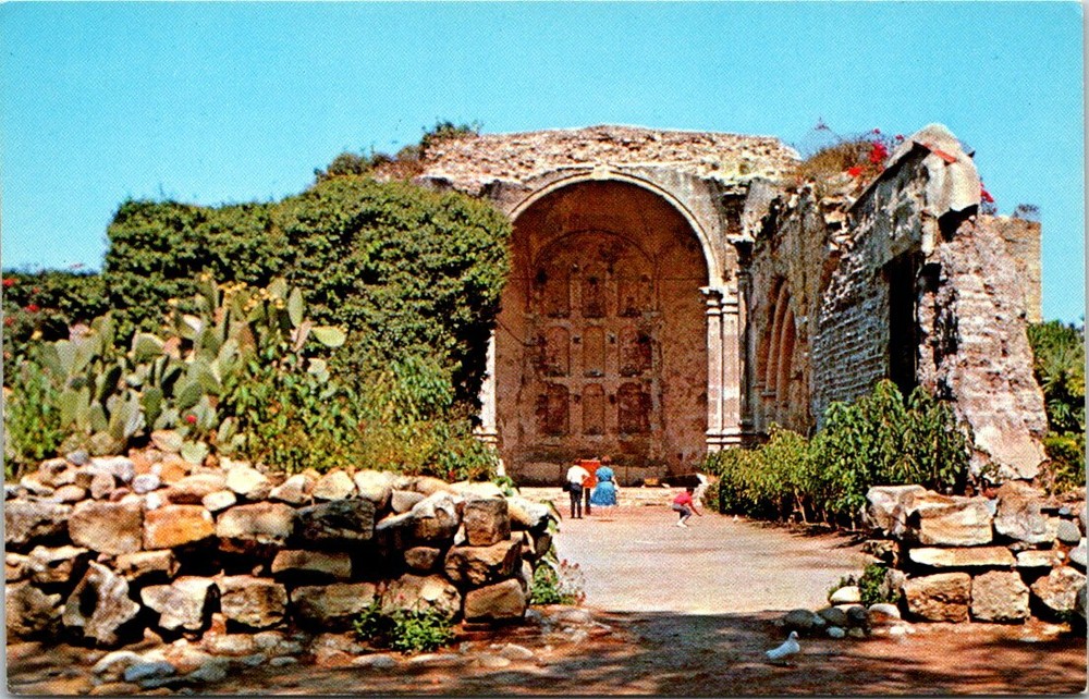 Ruins of Old San Juan Capistrano Mission Camino Real California Vintage Postcard
