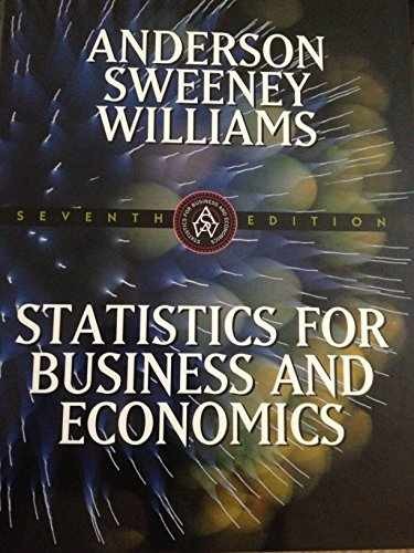 Statistics for Business and - Hardcover, by David R. Anderson - Very Good j