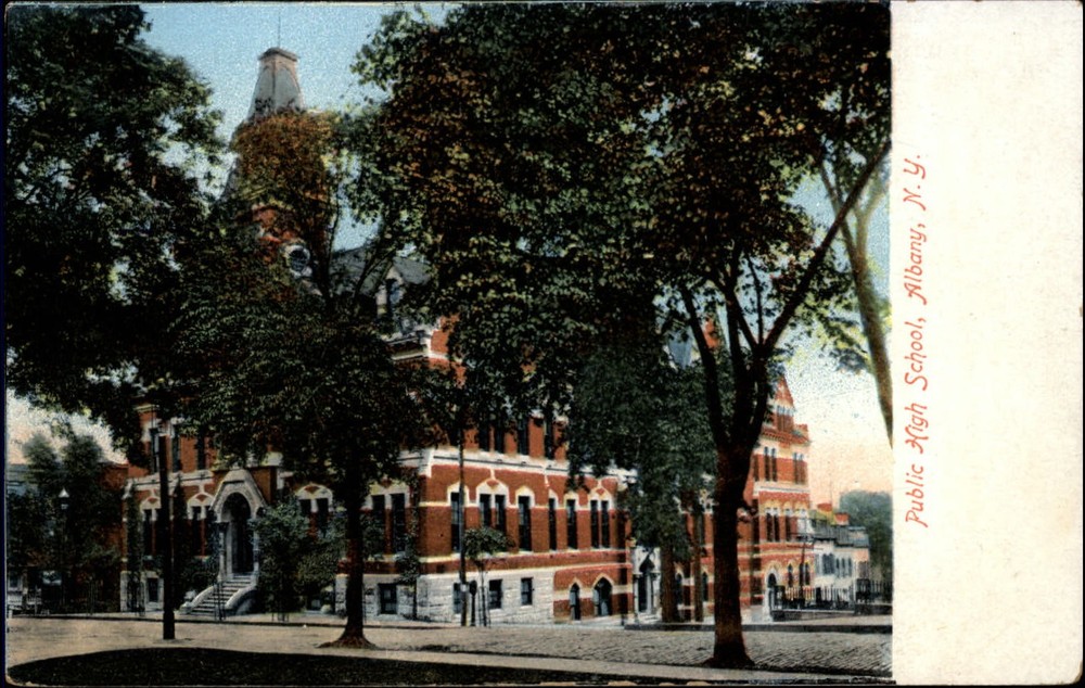 Public High School ~ Albany New York NY ~ unused c1910 vintage postcard