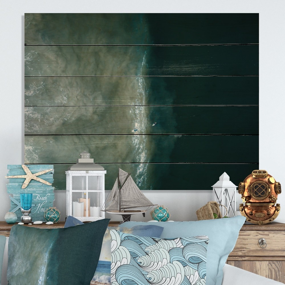 Designart 'Ocean Beach Aerial View VII' Nautical & Coastal