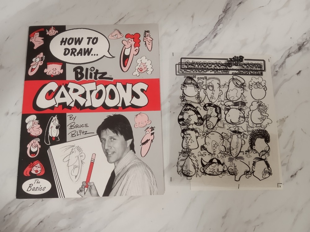 How To Draw Blitz Cartoons By Bruce Blitz - Book With Insta-Cartooner Stencils