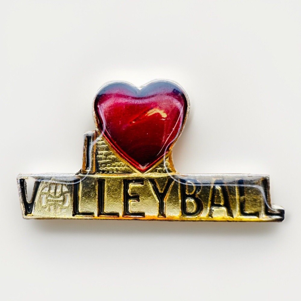 Volleyball Heart Enamel Lapel Pin Sports Souvenir Gift AR
