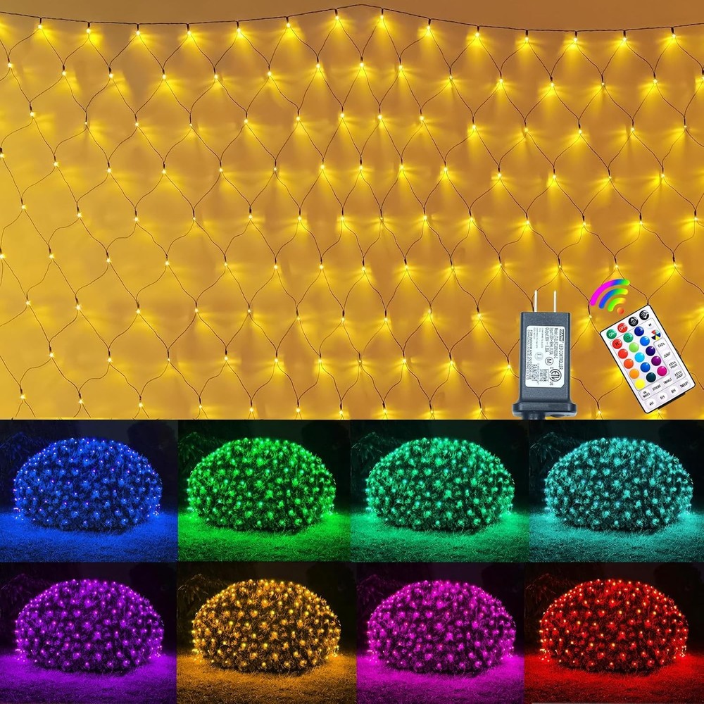 Outdoor Christmas Net Lights, 240 LED 18 Color - 240 LED-18 Color Changing