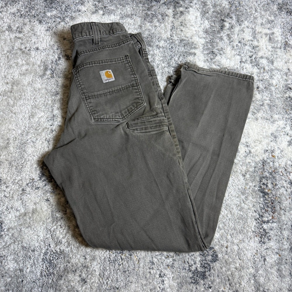 Carhartt Mens Relaxed Fit Rugged Flex Canvas Work Pants Shadow Gray 33x32 102517