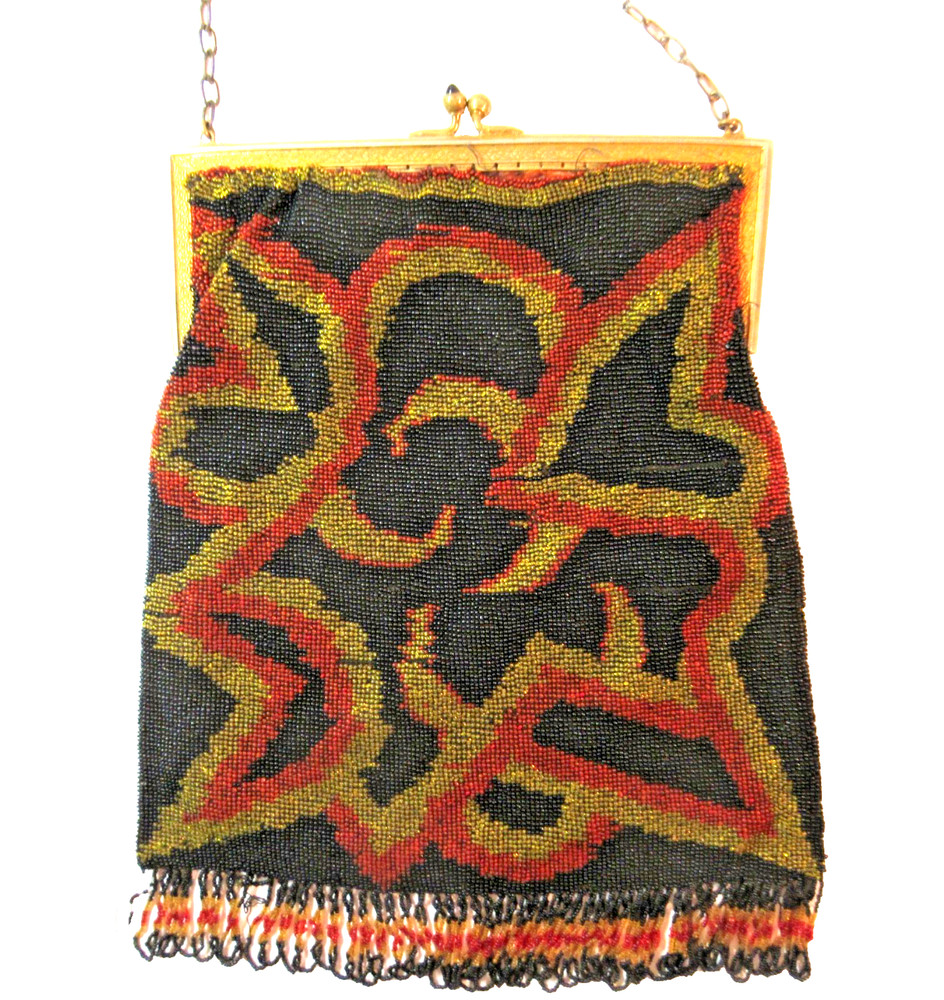 Antique Vintage Micro Beaded Purse -  SELLER PAYS US TARIFFS