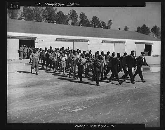 Photo:U.S. Negro Marines Training Drill 1940s Military Marching Formation
