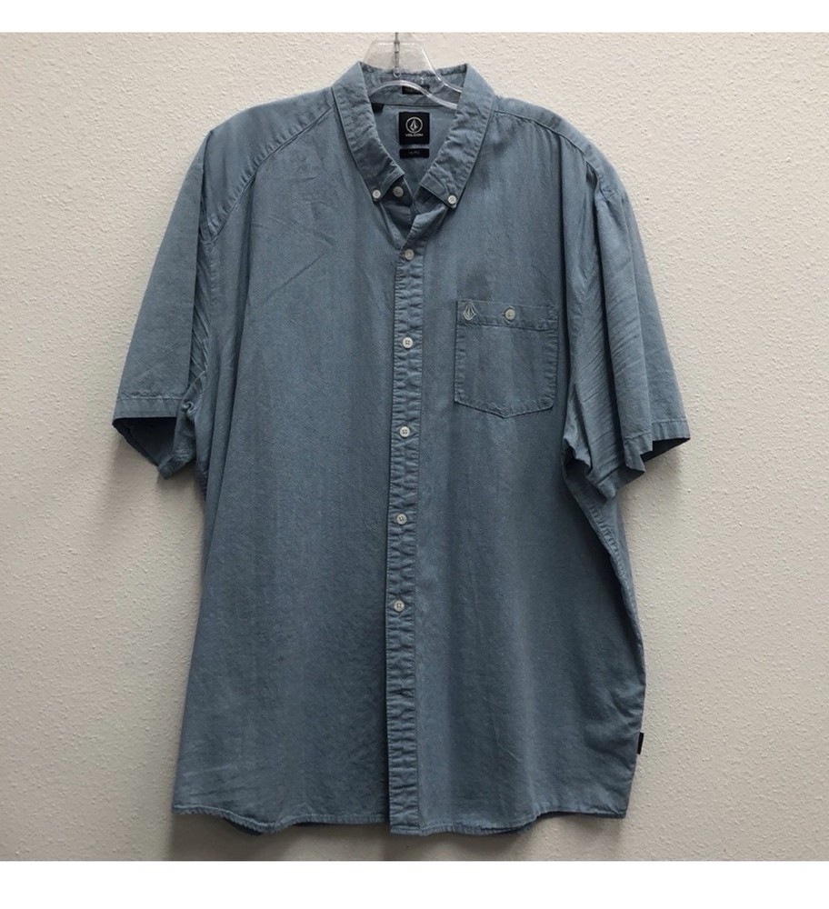 Volcom Mens Button Down Short Sleeve Shirt XXL