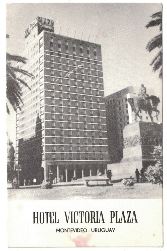 Vintage 1950 Hotel Victoria Plaza Montevideo Uruguay Postcard