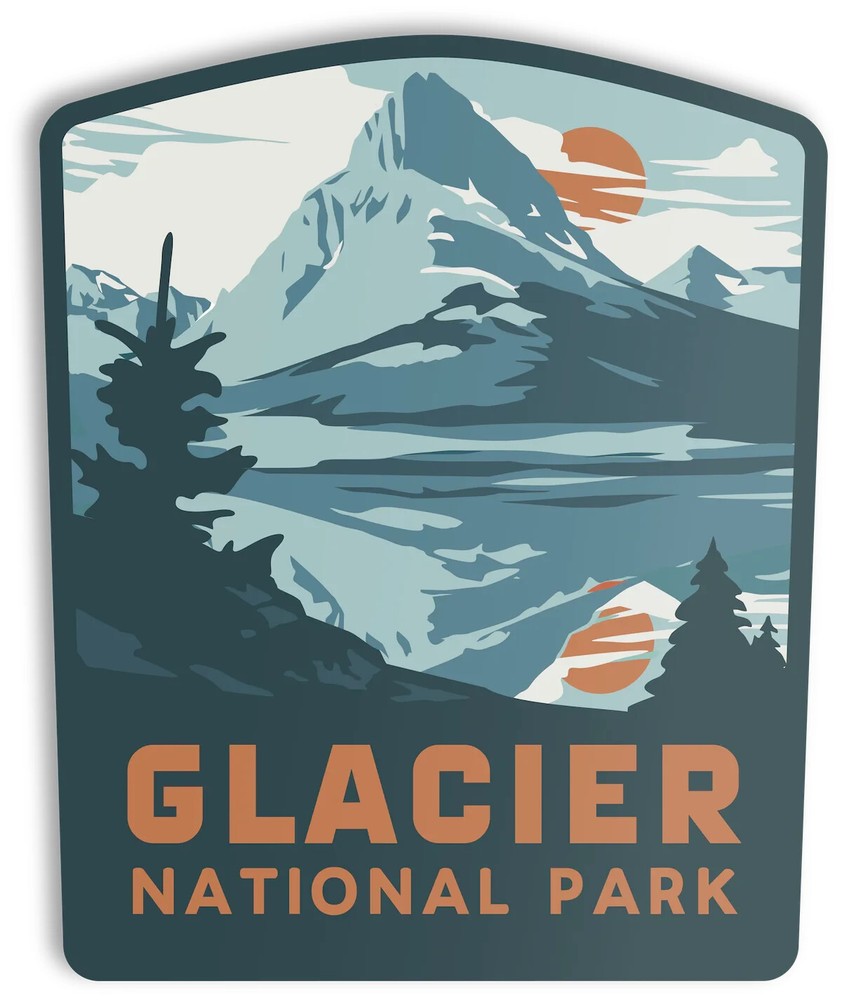 Glacier national park sticker weatherproof bumper vinyl decal
