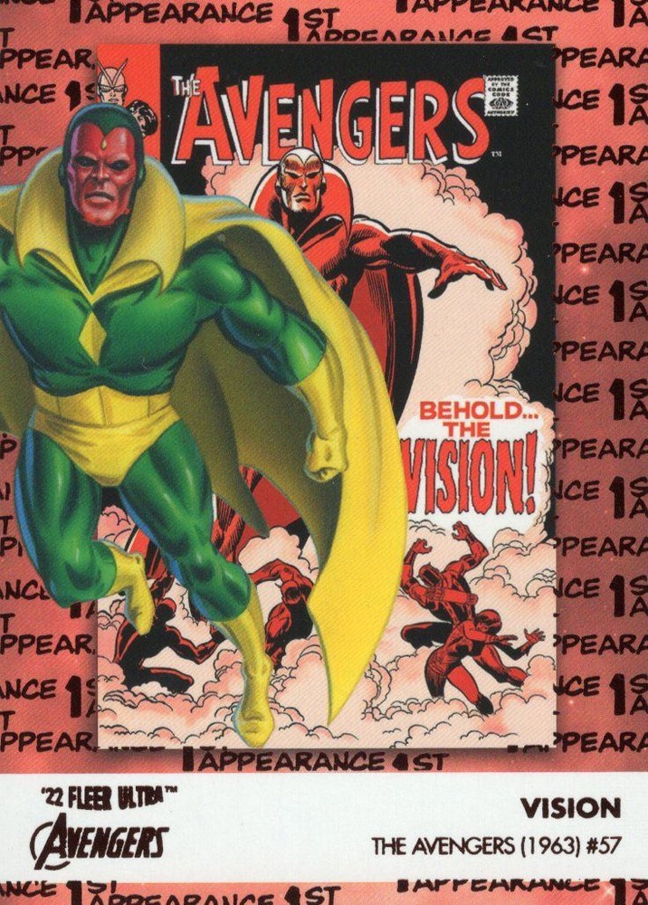 Marvel Fleer Ultra Avengers 2022 Burgandy [141] 1st Appearances FA-5 Vision