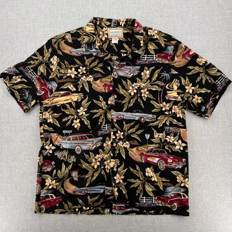 Vintage Hawaiian Aloha Shirt Classic Tropical Beach Vacation Hawaii