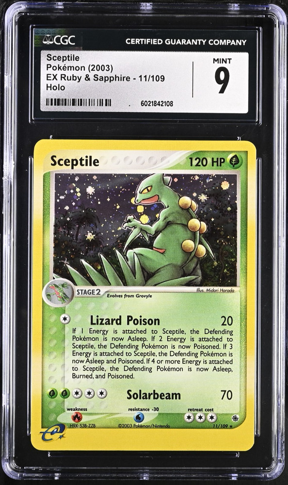 2003 Pokémon Sceptile Holo EX Ruby & Sapphire #11 CGC 9RCH IS ACCEPTING CONSIGNMENTS! UP TO 95% PAYOUTS!