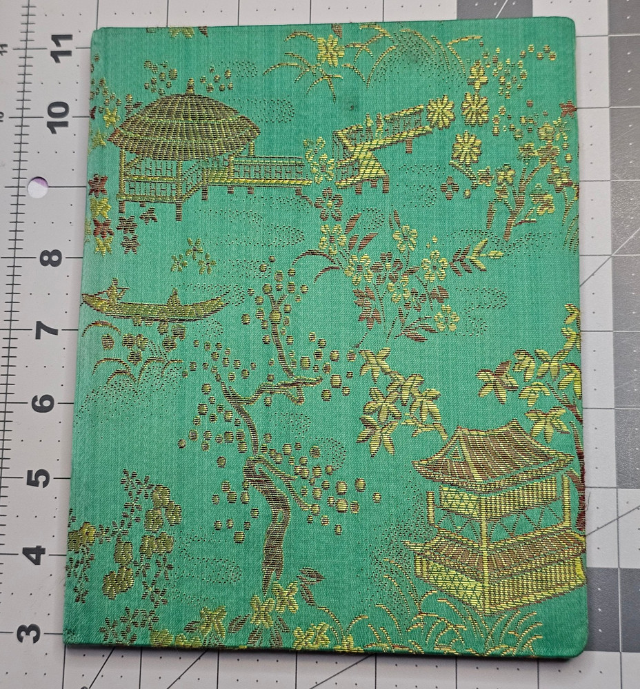 Vintage Chinese Brocade Fabric Cover Lined Notebook Journal 8
