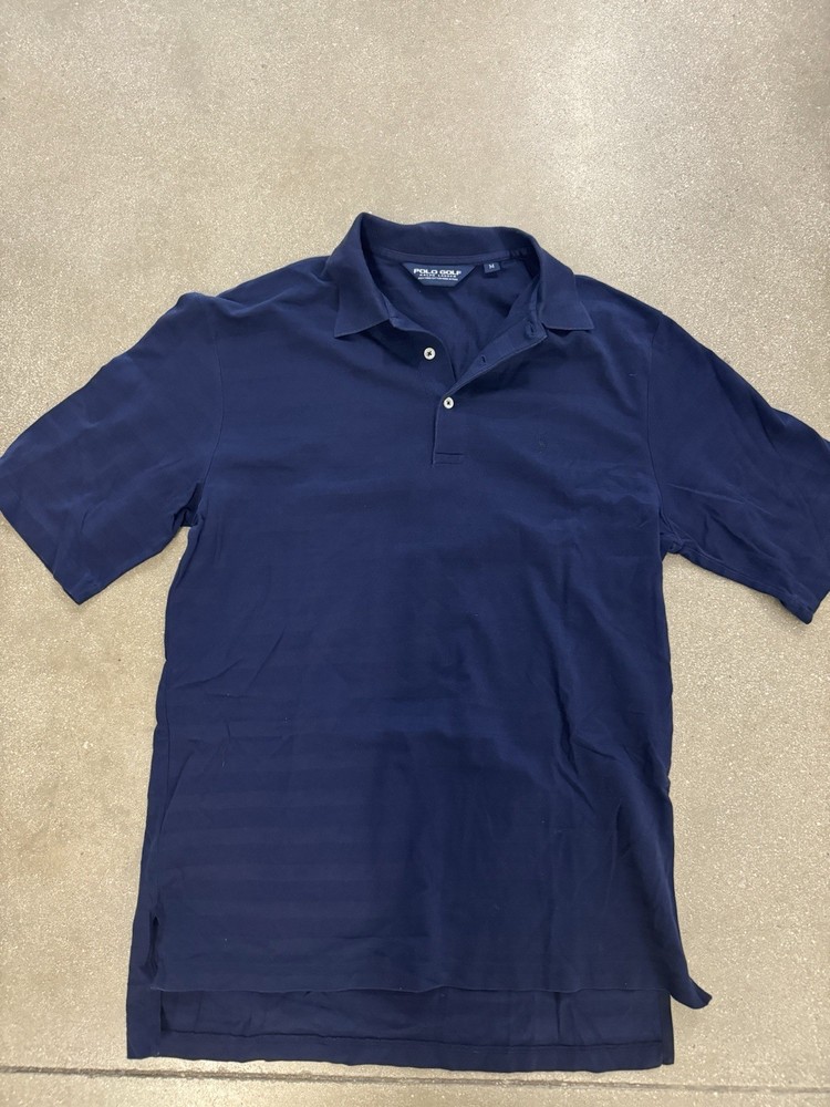 Vintage Ralph Lauren Polo Golf Shirt Mens M Navy Striped