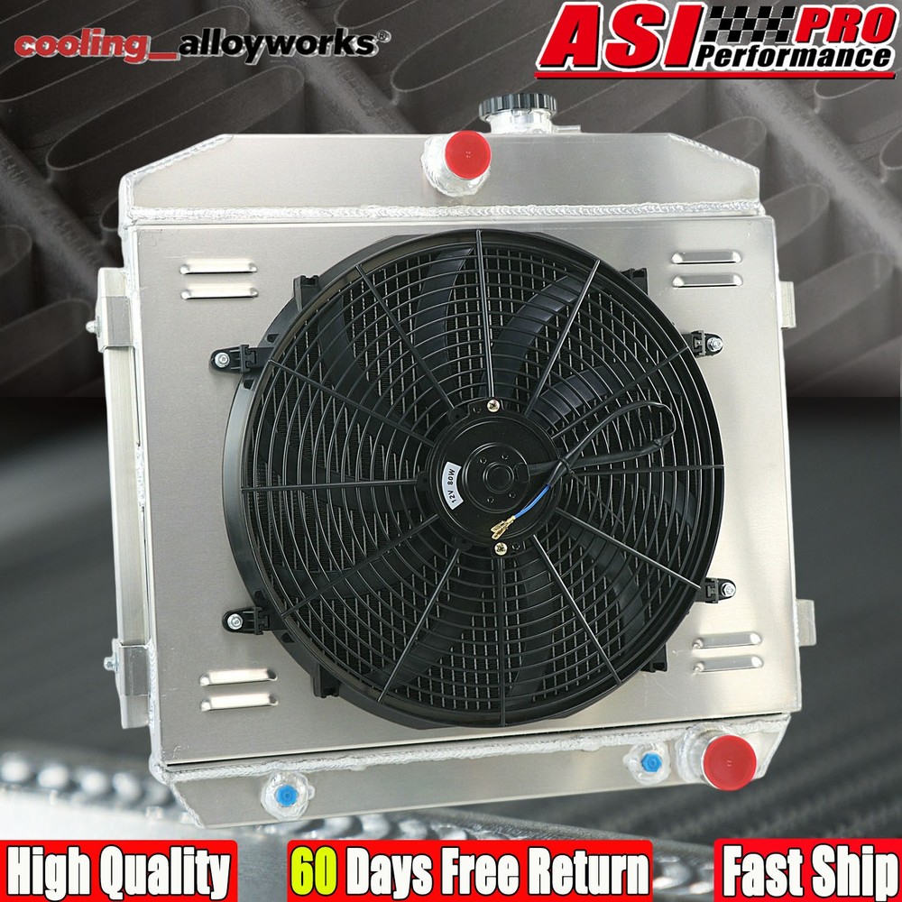 3 Rows Radiator Electric Fan Shroud Fit 1955-1957 56 Chevrolet Bel Air Nomad V8