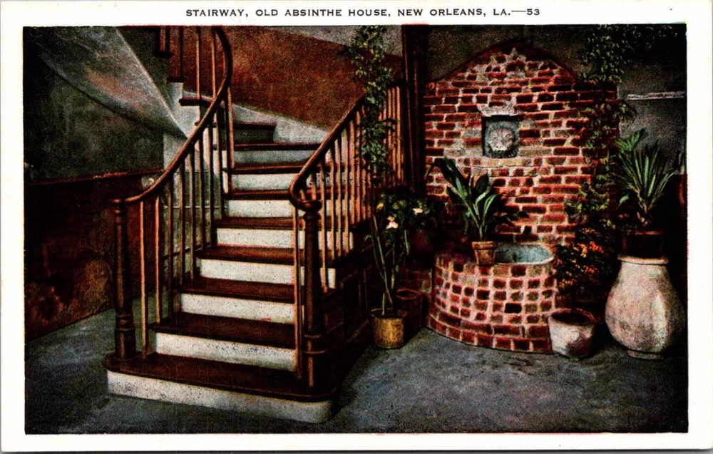 Stairway Old Absinthe House New Orleans Louisiana LA Postcard-image