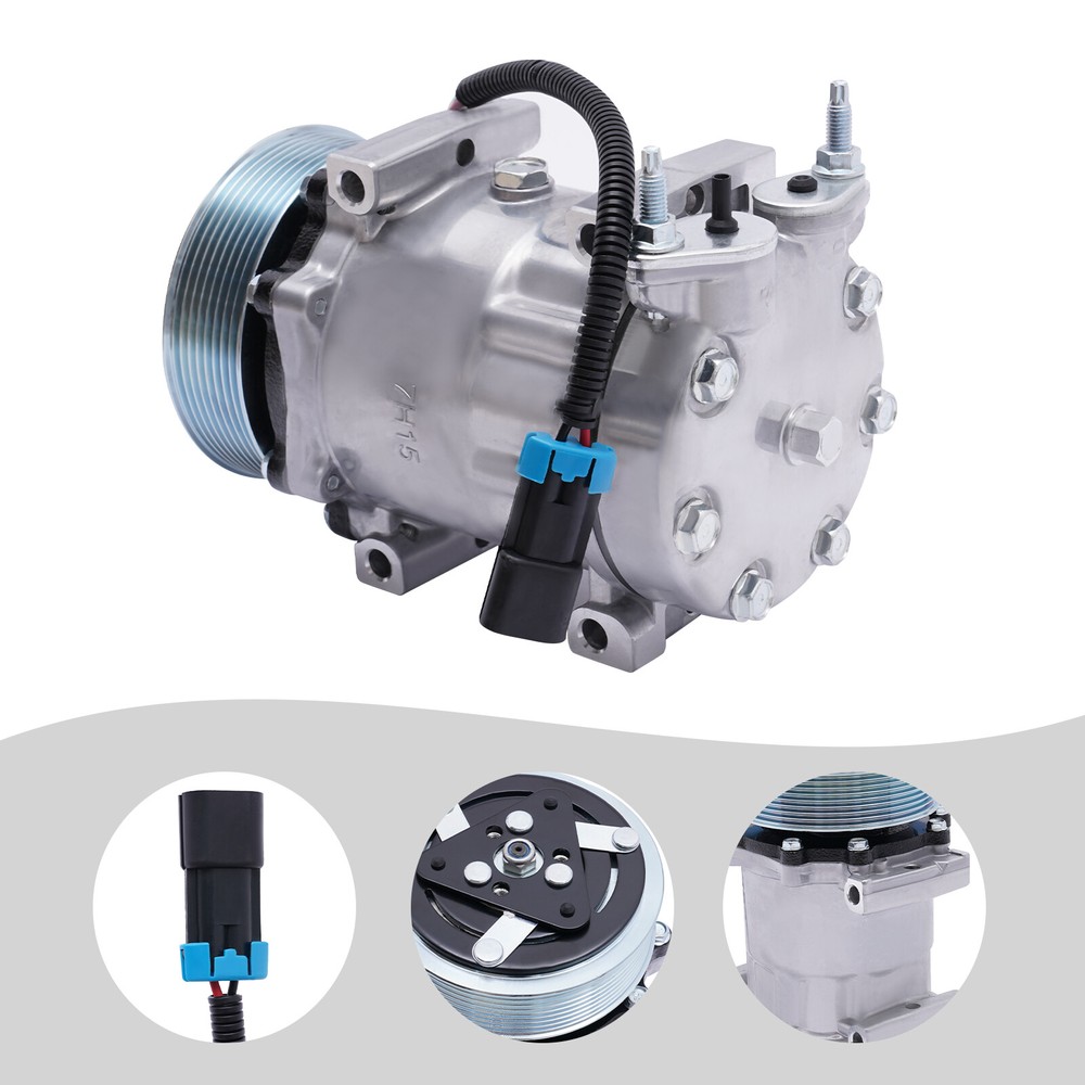 AC Compressor with A/C Clutch For International Replaces Sanden 4418 3582435C1