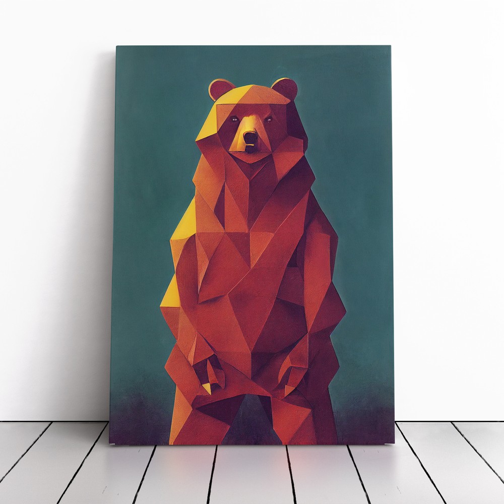 Excellent Bear Abstract Canvas Wall Art Print Framed Picture Decor Dining Room