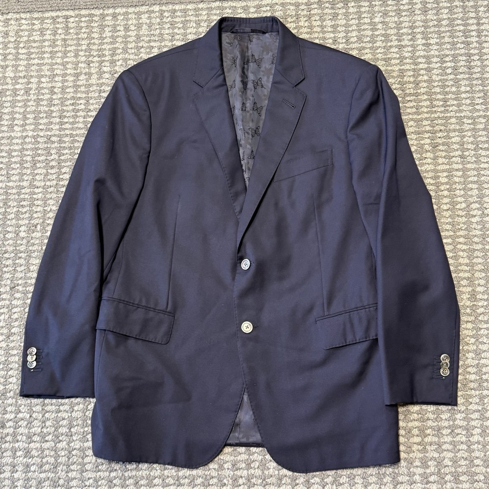 Balani Vitale Barberis Canonico Perennial Navy Wool Blazer Sport Coat 44R