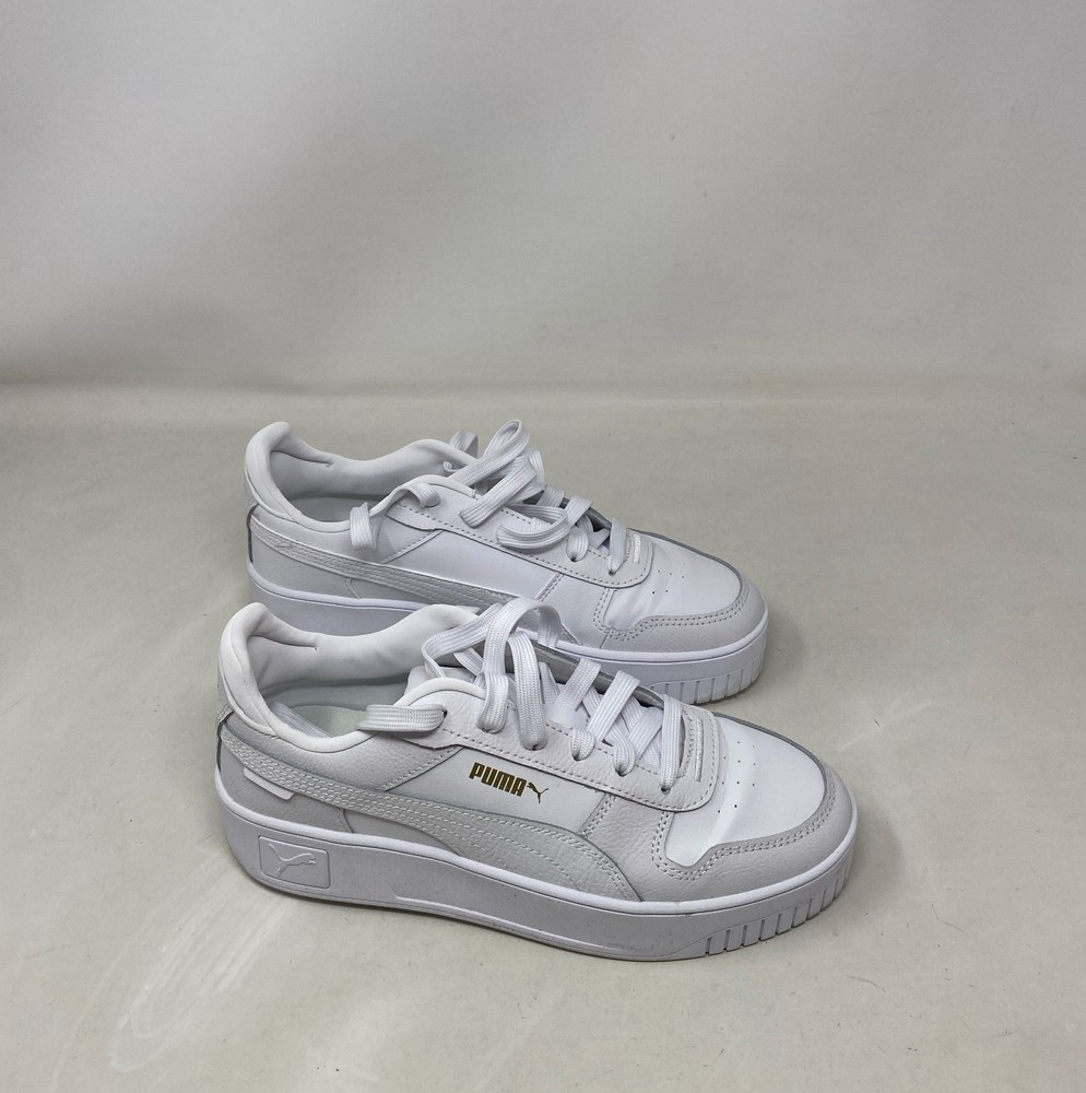 PUMA Women’s Carina Street Sneaker - White/Gold - Size 8