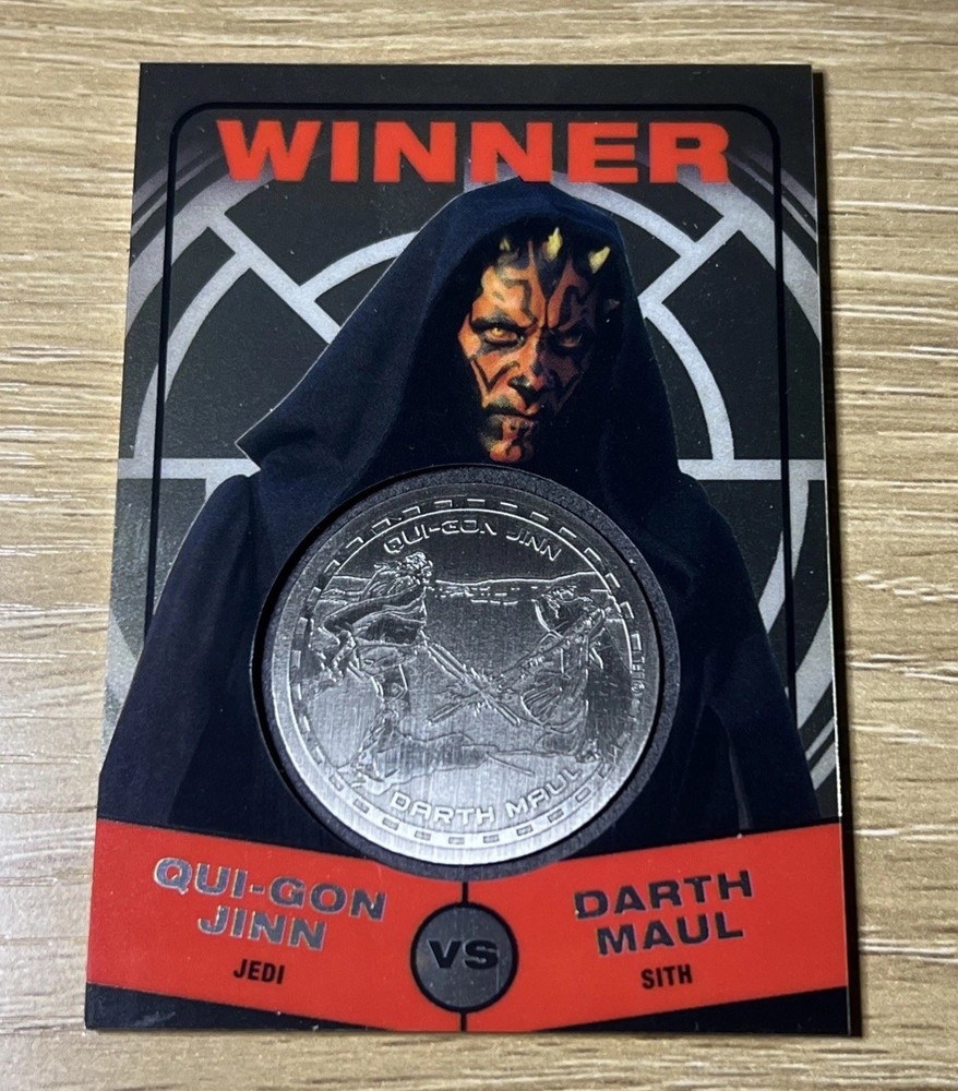 2015 TOPPS Star Wars Chrome Perspective Jedi Vs Sith Medallion Silver #QJDM /150