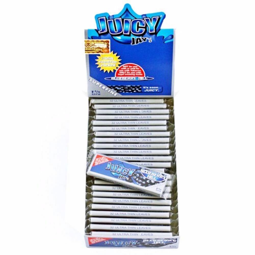 Juicy Jay’s Blueberry Hill Super Fine Rolling Papers 1 1/4, 24pks per Display
