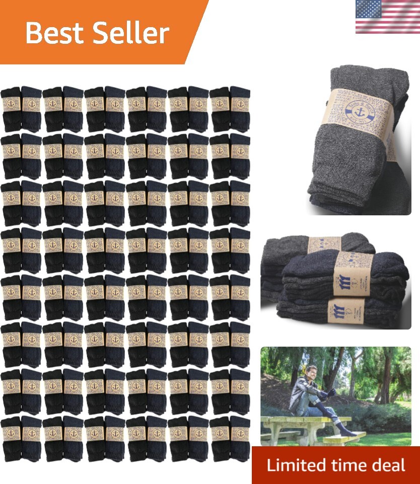 Mens and Womens Thermal Winter Socks, Warm Cold Resistant Bulk Pack