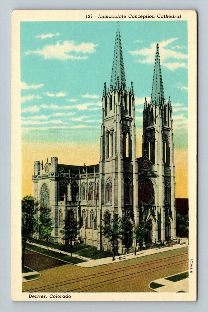 Denver CO-Colorado, Immaculate Conception Cathedral, Vintage Postcard