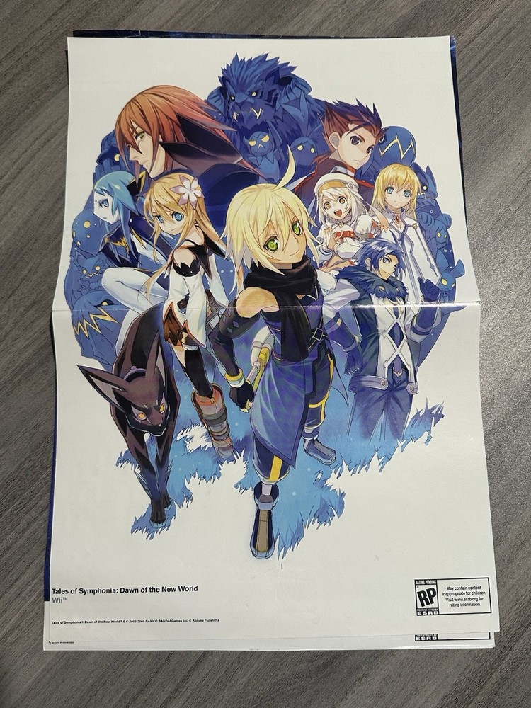 2007 Official Tales Of Symphonia Double Sided Poster Nintendo Wii 10x16