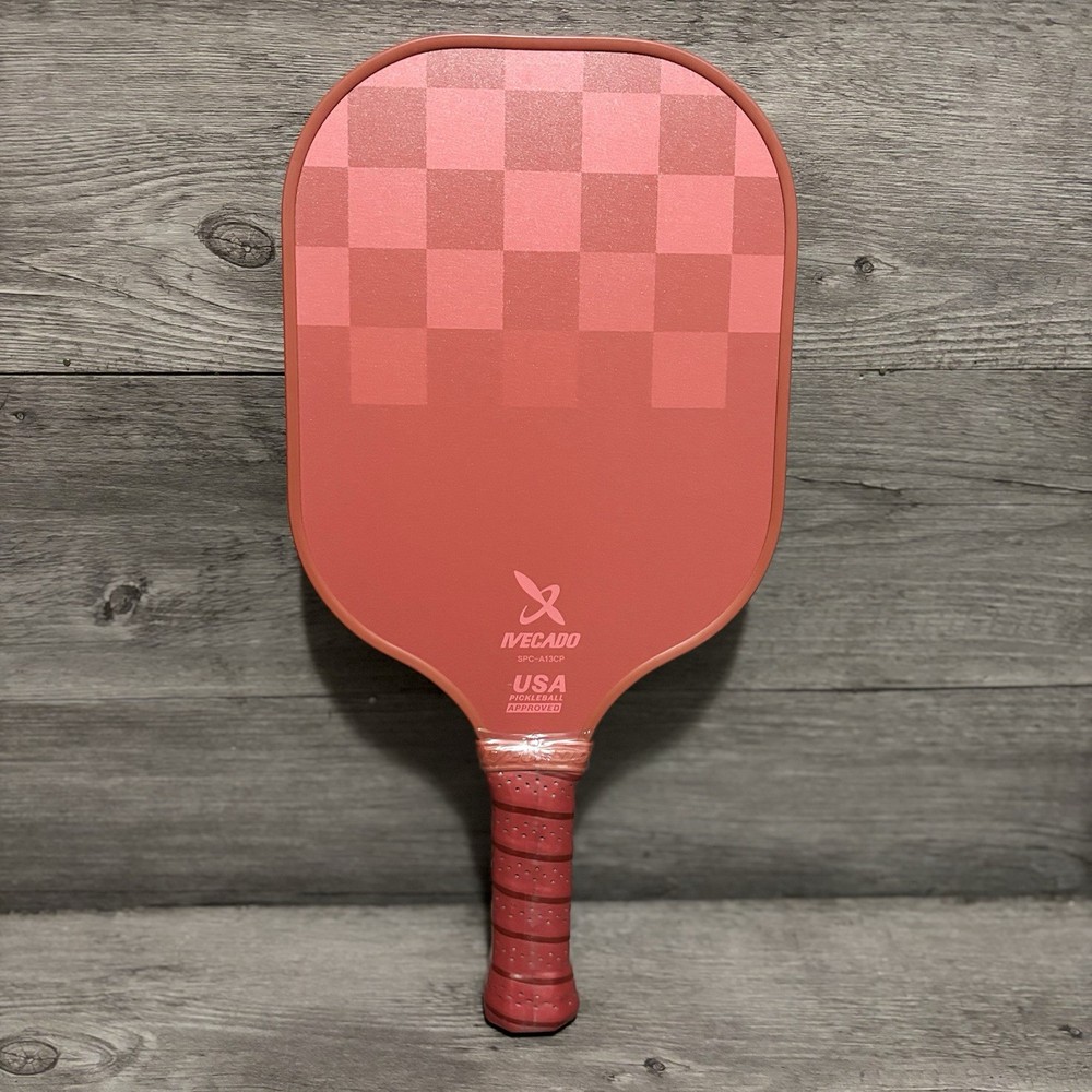 Ivecado SPC-A13CP Red Edgeless Thermoformed Carbon Fiber Pickleball Paddle NWOB