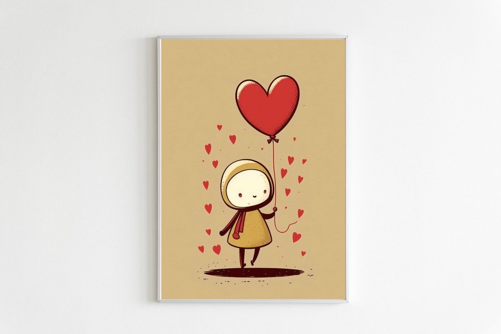 Valentine Day Print Valentines Gift Girly Wall Art Aesthetic Desk Decor Kawaii