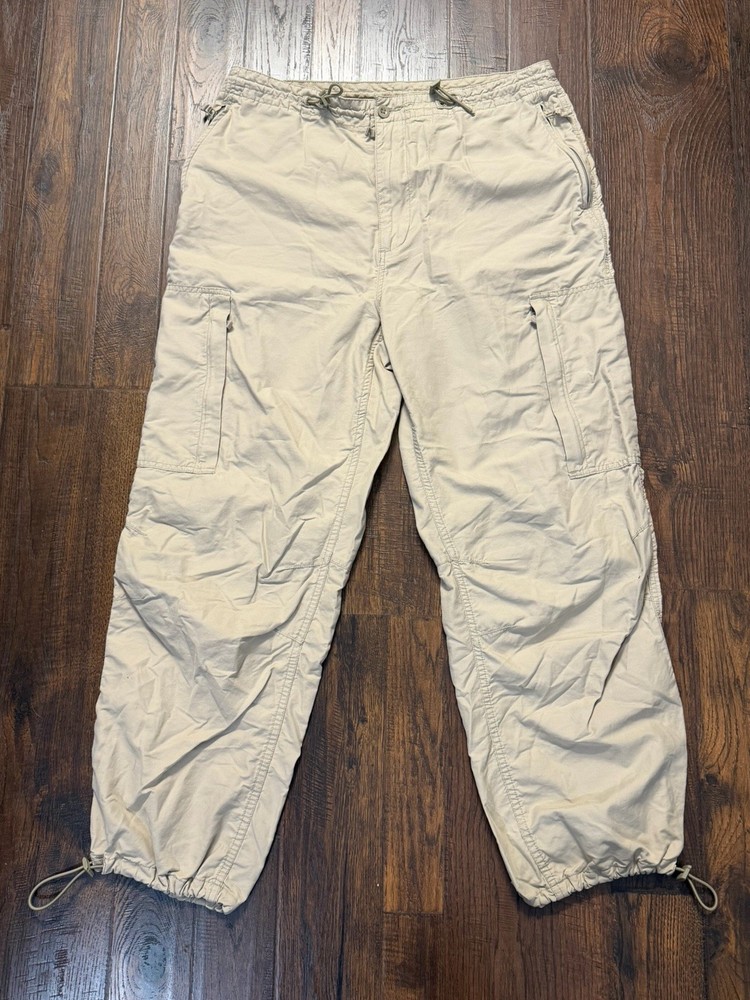 VTG GAP Parachute Cargo Pants Mens Large (35-37) Paratrooper Baggy Utility Y2K