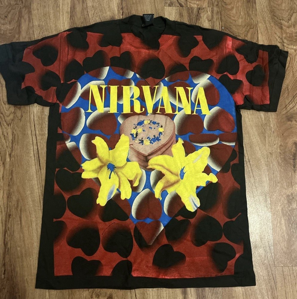 Nirvana Heart Shaped Box T-Shirt XL Vintage 1993 Giant Tag By Tee Jays