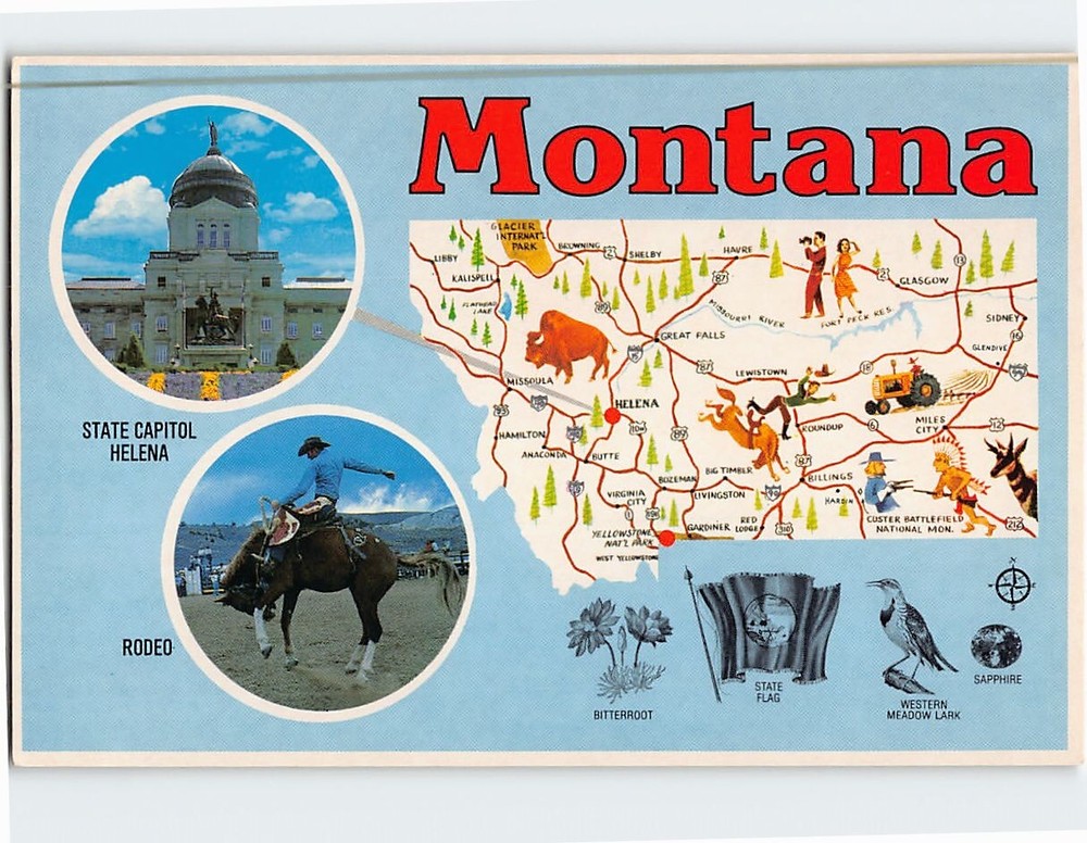 Postcard The Big Sky Country Montana USA